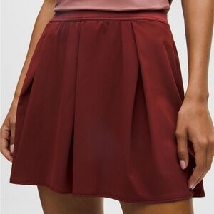 LULULEMON ANGLED PLEAT HIGH RISE TENNIS SKIRT IN ROCK WOOD SZ L NWT